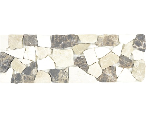 Natursteinmosaik Marmor BO Ciot CB15 10x30 cm beige braun Mosaikfliese aus Naturstein