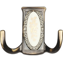 Garderobenhaken Fatih II 2 Haken Guss, messing antik