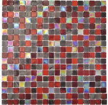 Fliesenmosaik aus Glas in Rot und Grau