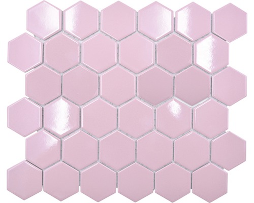 Keramikmosaik Hexagon HX 520 32,5x28,1 cm altrosa