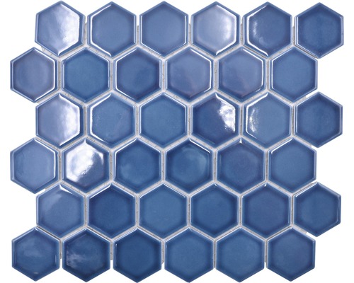 Keramikmosaik Hexagon HX 530 32,5x28,1 cm blaugrün