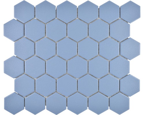 Keramikmosaik Hexagon HX AT53 32,5x28,1 cm blaugrün Sechseckige Fliesenmatte für Wand und Boden