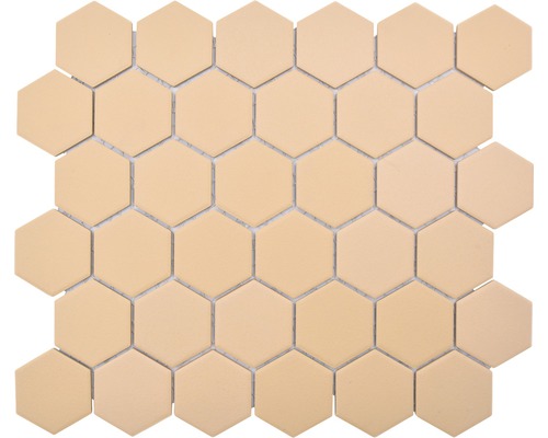 Keramikmosaik Hexagon HX AT57 32,5x28,1 cm ockerorange