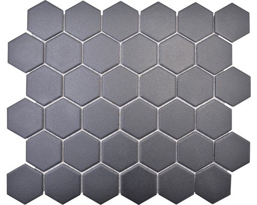 Keramikmosaik Hexagon HX AT59 32,5x28,1 cm schwarz Sechseckige Mosaikfliesen