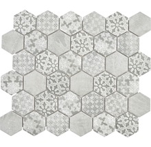 Hexagonale Mosaikfliesen mit verschiedenen Mustern