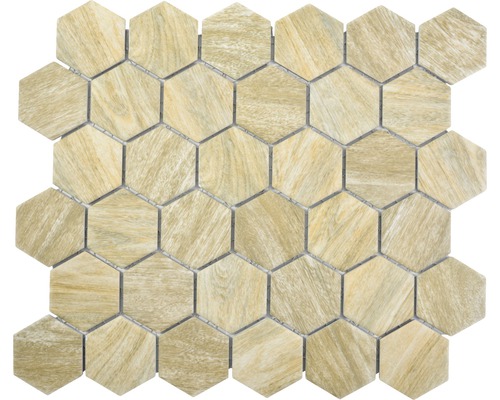 Keramikmosaik Hexagon HX Curio HB 32,5x28,1 cm beige