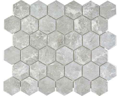 Keramikmosaik Hexagon HX Curio MG 32,5x28,1 cm grau
