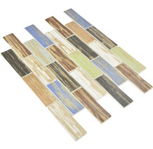 Mosaikfliesen in Holzoptik, rechteckig