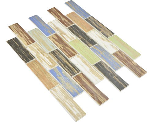 Mosaikfliesen in Holzoptik, rechteckig