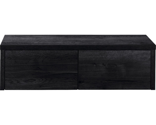 Waschbeckenunterschrank Sanox Bloxx 35x120x45 cm mit Waschtischplatte black oak