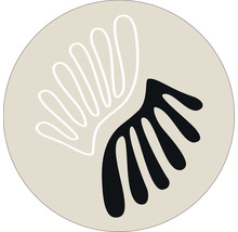Abstrakte Illustration mit Blattformen in einem Kreis