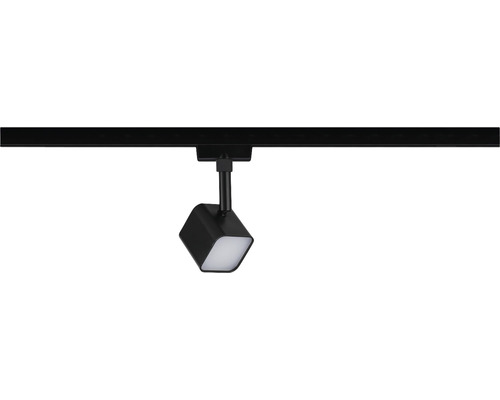 Schwarzer LED-Strahler an Schienensystem
