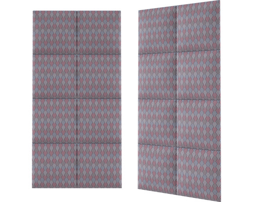 Zwei Schallschutzplatten mit geometrischem Muster zur Wandmontage
