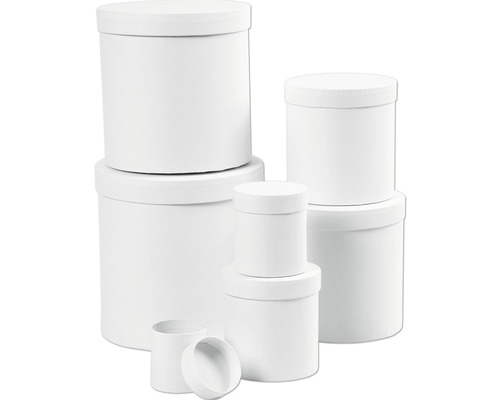 Gestapelte runde Kartonagen mit Deckel