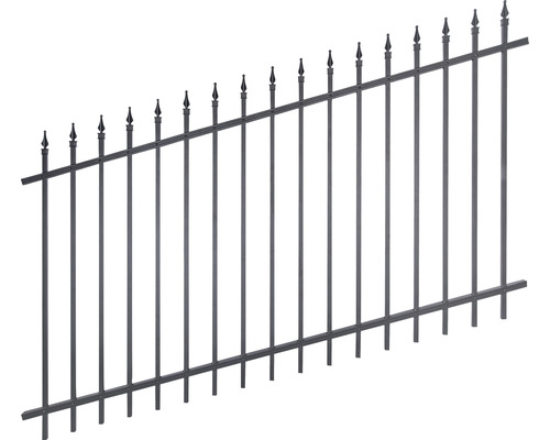 Zaun-Set ALBERTS Chaussee verstellbar zum Aufschrauben 6 x 1 m matt-schwarz