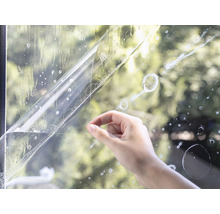 Anbringen einer transparenten Fensterfolie auf einer Glasscheibe