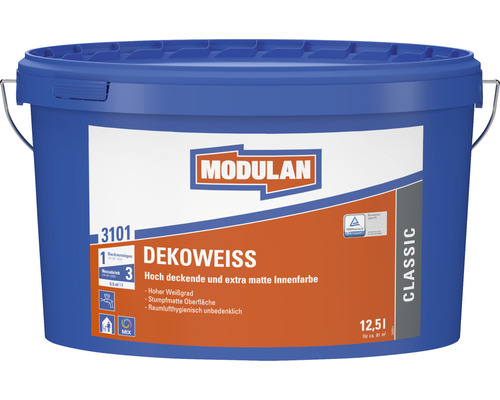 MODULAN 3101 Dekoweiß Wandfarbe weiß 12,5 l