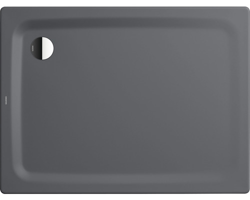 Extraflache Rechteck-Duschwanne Kaldewei Superplan Plus 120x90x4 cm grau cool glatt Rechteckige Duschwanne aus Mineralguss mit Ablaufgarnitur