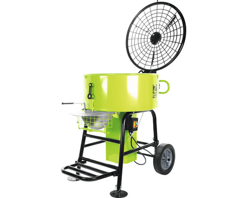 Zwangsmischer mit Schutzgitter und Rädern für den Transport