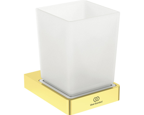 Zahnputzbecher Ideal Standard Conca Cube mit Halter gold