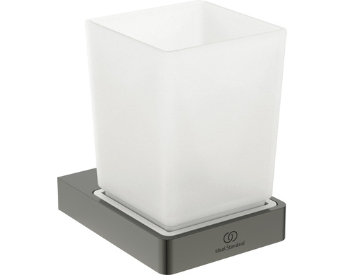 Zahnputzbecher Ideal Standard Conca Cube mit Halter grau