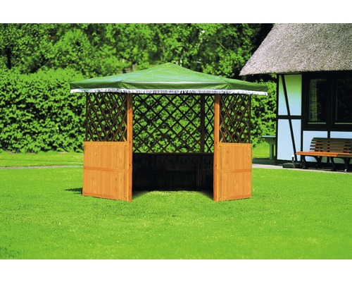 Pavillon Marburg 309 x 309 x 211 cm Holz Polythylen grün