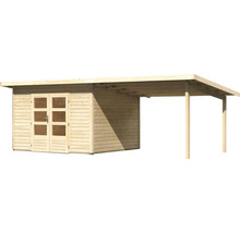 Gartenhaus Karibu Speyer 3 inkl. Anbaudach 3,3 m 664 x 331,5 cm natur