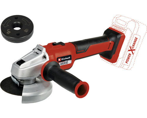 Einhell AXXIO Akku-Winkelschleifer mit Trennscheibe und Schlüssel