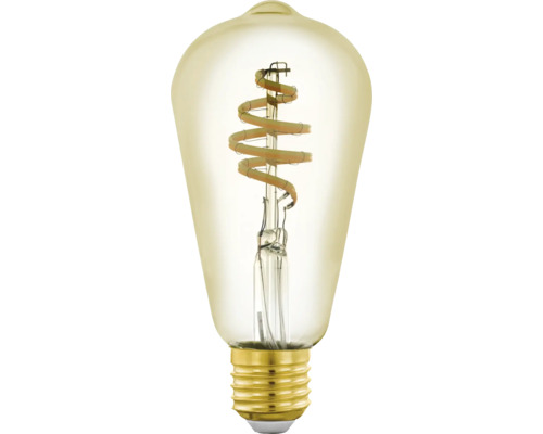 Dekorative LED Lampe in Birnenform mit gewendeltem Leuchtfaden