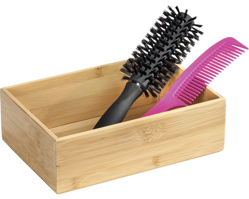 Bambusbox mit Rundbürste und Kamm