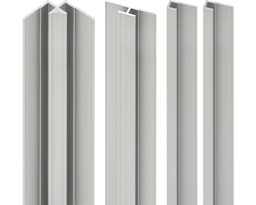 Profilset Schulte Decodesign LW1901121 01 2100 mm alu-natur für 3 mm Duschrückwände Aluminiumprofile für verschiedene Anwendungen