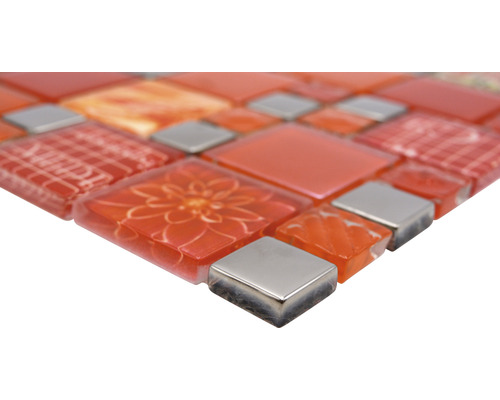 Mosaikfliese aus Glas und Metall
