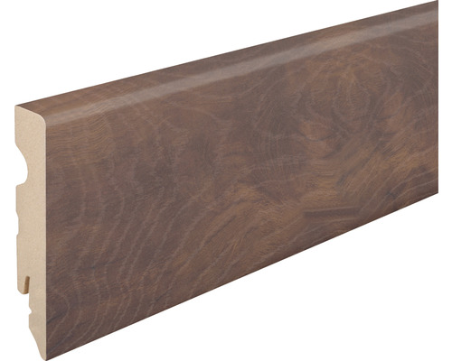 Sockelleiste FU084L folie. Ei. Kubabraun15x80x2400 mm Sockelleiste aus Holz