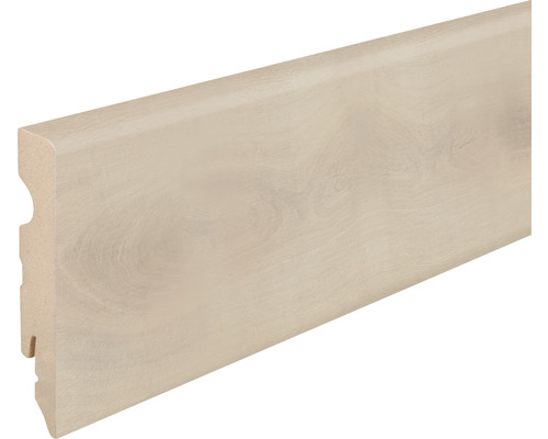 Sockelleiste FU084L foli. Ei.Mandelbraun15x80x2400 mm Sockelleiste aus Holz