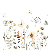 Illustration von Schmetterlingen und Blumen
