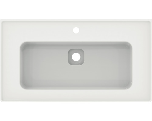 Aufsatzwaschbecken aus Keramik mit Hahnloch und Überlauf