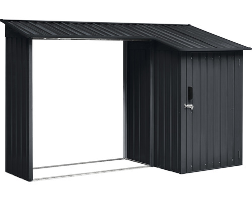 Metall Holzunterstand mit Tür für den Garten