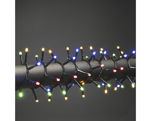 Lichterkette Weihnachtsbaum Konstsmide Micro LED Compactlights 600 LEDs Lichtfarbe bunt Lichterkette mit mehrfarbigen LEDs auf schwarzem Kabel