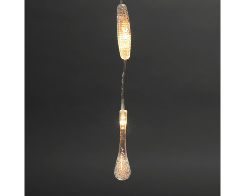LED Lichtervorhang Konstsmide tropfenförmig 140 LEDs Lichterfarbe bernstein Dekorative Lichterkette mit Tropfenform für Innenräume