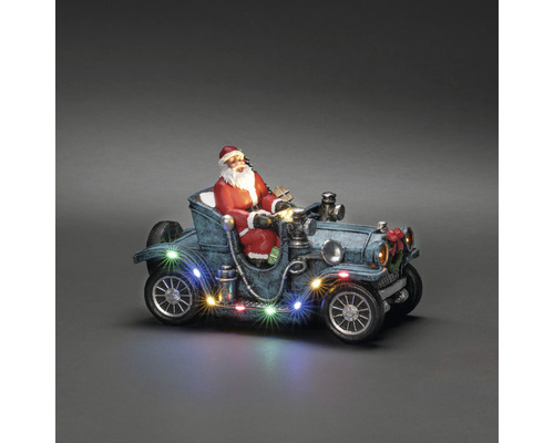 LED Leuchtfigur Konstsmide Weihnachtsmann im Auto 11 LEDs Lichtfarbe bunt batteriebetrieben Weihnachtsdekoration mit Weihnachtsmann in Oldtimer mit Beleuchtung