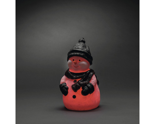 Dekorativer Schneemann mit Mütze und Schal als stimmungsvolle Weihnachtsbeleuchtung