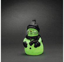 Leuchtender Schneemann mit Mütze und Schal als Dekoration