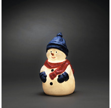Leuchtender Schneemann mit Mütze und Schal als weihnachtliche Dekoration
