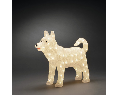 Leuchtfigur Konstsmide LED Acryl Husky 88 LEDs Lichtfarbe warmweiß Dekofigur Hund, beleuchtet, für den Innen- und Außenbereich