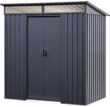 Gartenschrank aus Metall mit Doppeltür und Dach