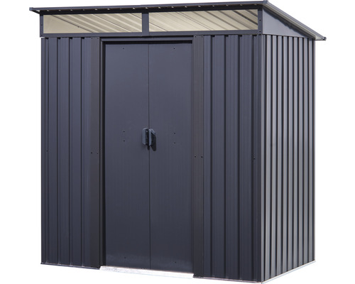 Gartenschrank aus Metall mit Doppeltür und Dach