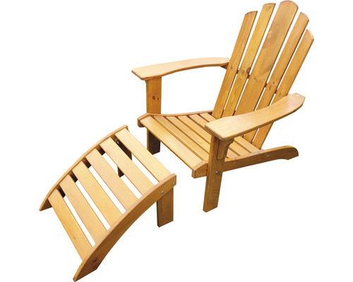 Holzstuhl mit Fußstütze für den Garten