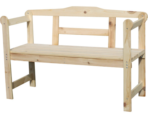 Holzbank mit Armlehnen für den Garten