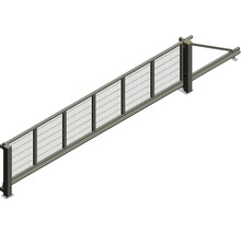 Schiebetor ALBERTS Mosaik rechts öffnend 6000 x 1800 mm freitragend Füllung Doppelstabmatte 6/5/6 anthrazit