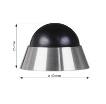 Türstopper aus Edelstahl und Gummi mit den Maßen 25 mm Höhe und 40 mm Durchmesser